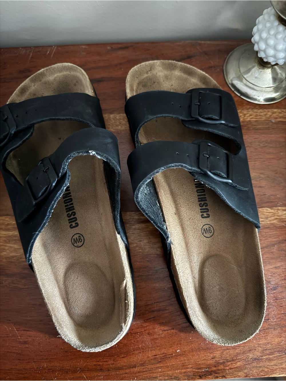 Cushionaire Strappy Sandals Black Size 9W Summer Sandals Neutral